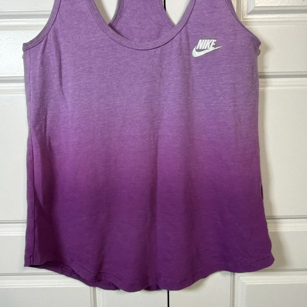Nike Tank Top Womens Small Purple Ombre Racerback Athletic Logo 684890-510